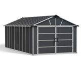 by Palram Yukon 2-Door Car Garage/Utility Storage Shed Kit, Dark Grey, 11x21-ft D9J0 - product image 1
