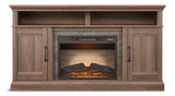 Abbotsford Media Console Electric Fireplace TV Stand, 60-in, 1400W, Includes Remote Control, Brown M8M3 - product image 1