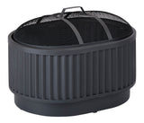 Barbeau Oval Outdoor Fluted Wood Firepit, 28-in, Black B3H4 - product image 1