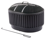 Barbeau Oval Outdoor Fluted Wood Firepit, 28-in, Black B3H4 - product image 2
