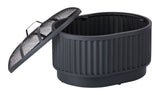 Barbeau Oval Outdoor Fluted Wood Firepit, 28-in, Black B3H4 - product image 5