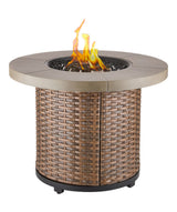 Bryce Stainless Steel Round Outdoor Gas Fire Table, 50,000 BTUs, 32-in I1E4 - product image 1