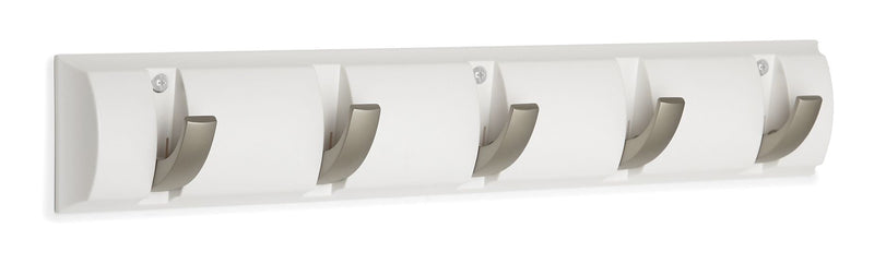 Clement Steel 5-Hook Flip Down Rail, White, 20-in C8J6