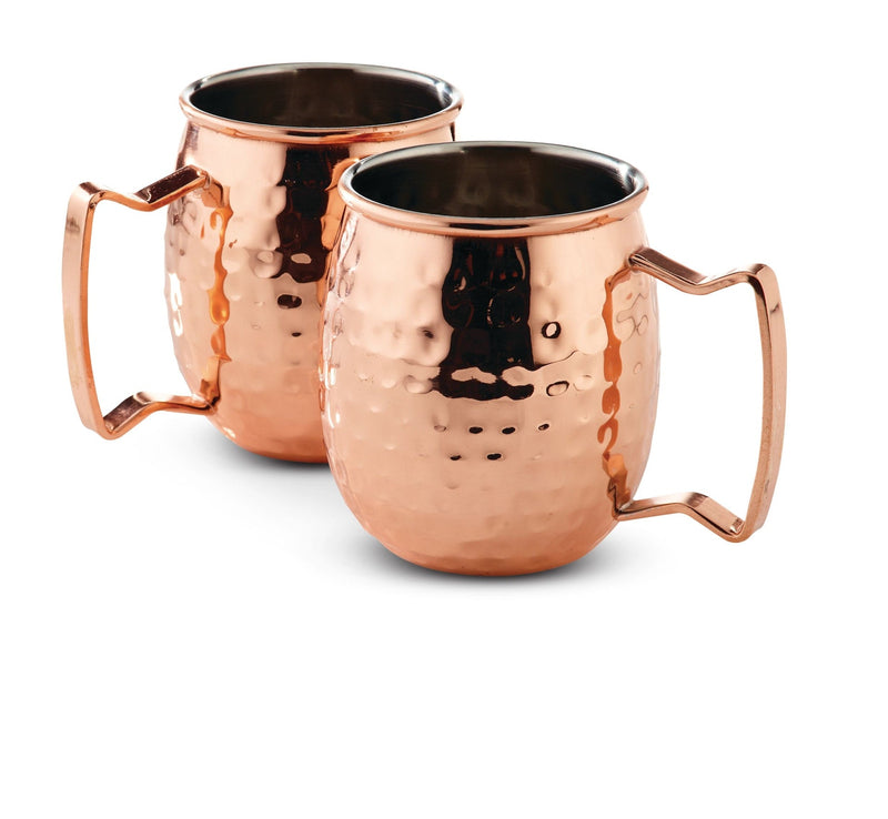 Copper-Plated Stainless Steel Mug Set, 15-oz, 2-pc Q5Q6