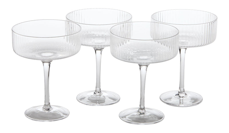 Coupe/Champagne Glasses, Dishwasher-Safe, 4-pc X2J3