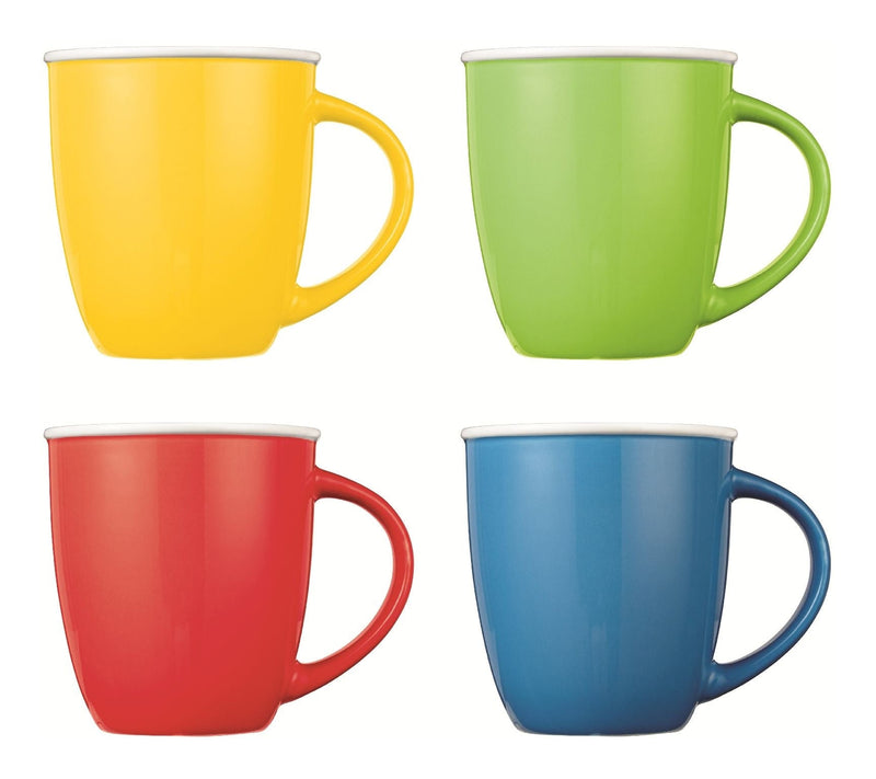 Easton Ceramic Mug Set, 13.5-oz, Assorted Colours, 4-pc, Dishwasher and Microwave Safe N4R8