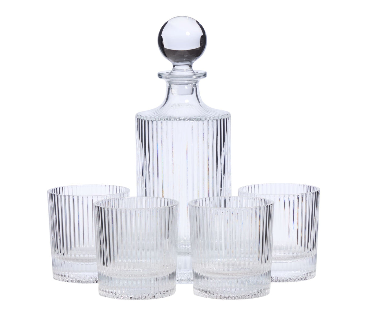 Fluted Decanter & Glasses Set, 5-pc T0Z5 - product image 1