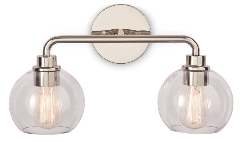 Fuller 2-Light Vanity Light Fixture, Polished Nickel H9Y0