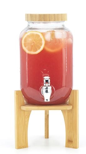 Glass Drink Dispenser, 4-L, with Bamboo Stand & Lid Y4Q5 - product image 3