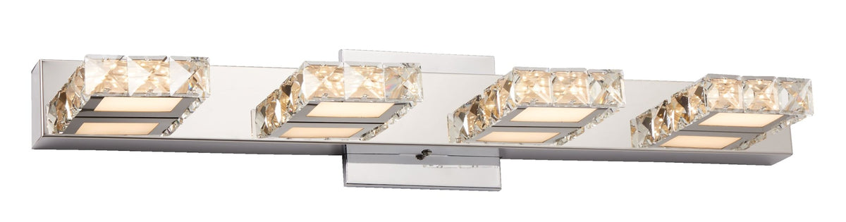Isabella 4-Light Crystal Design LED Vanity Light Fixture, Chrome D7S8 - product image 3