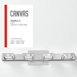 Isabella 4-Light Crystal Design LED Vanity Light Fixture, Chrome D7S8 - product image 4