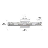 Isabella 4-Light Crystal Design LED Vanity Light Fixture, Chrome D7S8 - product image 6
