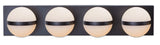 Orion 4-Light Vanity with Acrylic Glass, Black, 25-in M7H9 - product image 1