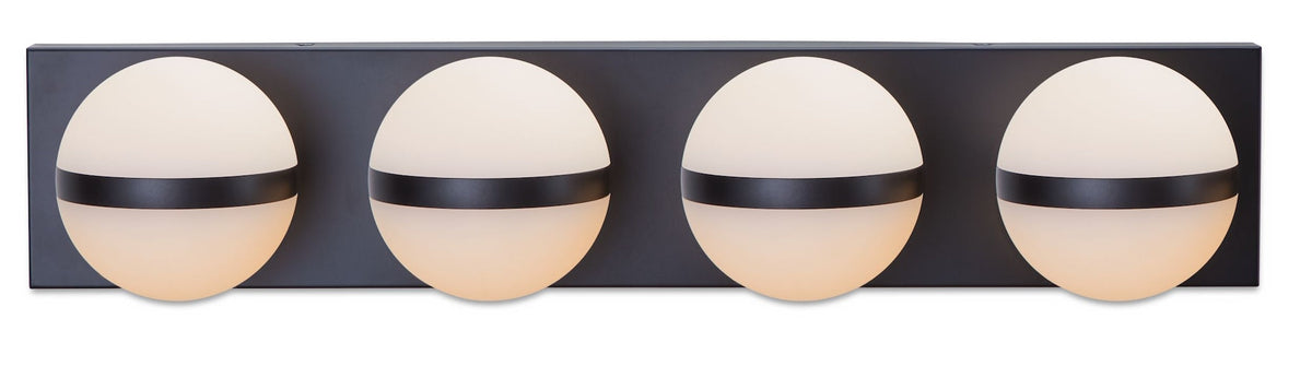 Orion 4-Light Vanity with Acrylic Glass, Black, 25-in M7H9 - product image 1