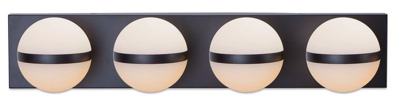 Orion 4-Light Vanity with Acrylic Glass, Black, 25-in M7H9
