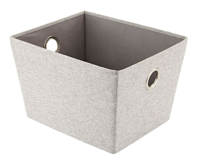 Piper Rectangular Fabric Basket, Grey, 13.4 x 11 x 9-in V5F6