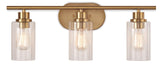 Rosstown 3-Light Vanity Light Fixture with Glass Shades, Brushed Gold S3G6 - product image 1