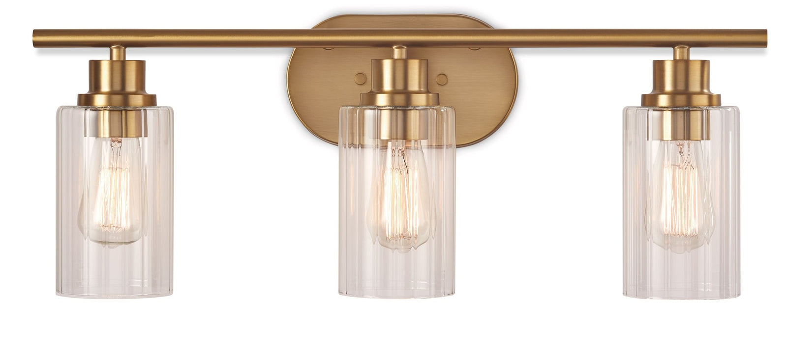 Rosstown 3-Light Vanity Light Fixture with Glass Shades, Brushed Gold S3G6 - product image 1