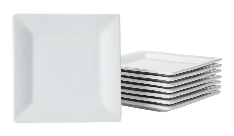 Stoneware Appetizer Plates, Square, 8-pk W5W9