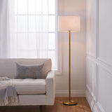 White Drum Shade Floor Lamp, 16-in, Metallic Gold/Matte Brass O5R8 - product image 5