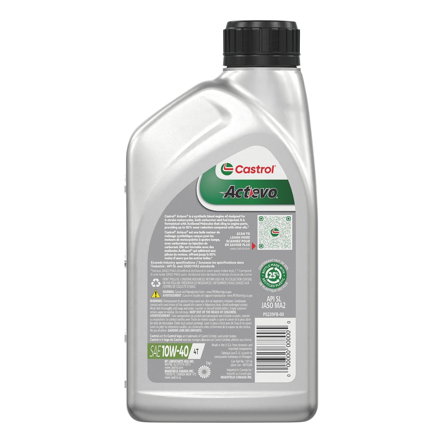Actevo Motorcycle Oil 4T 10W40, 946-mL W2H6 - product image 2
