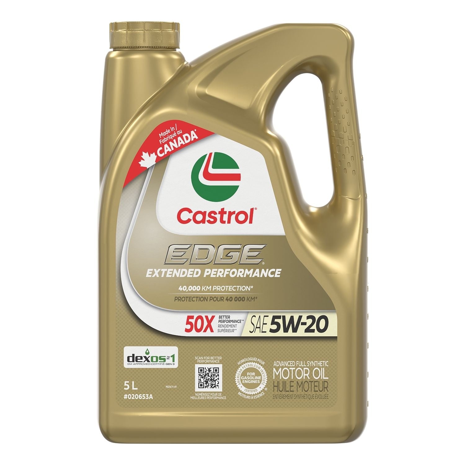 EDGE Extended Performance 5W20 Synthetic Engine/Motor Oil, 5-L E7B8 - product image 1