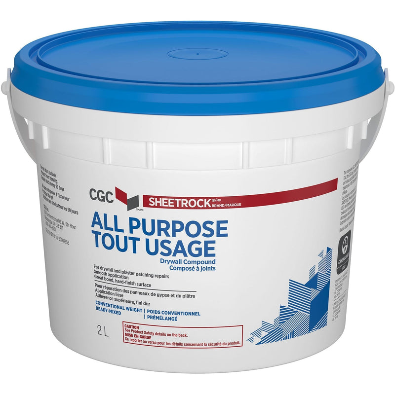 Sheetrock Ready-Mixed Drywall Wallboard Compound, 2-L Pail I1Y1