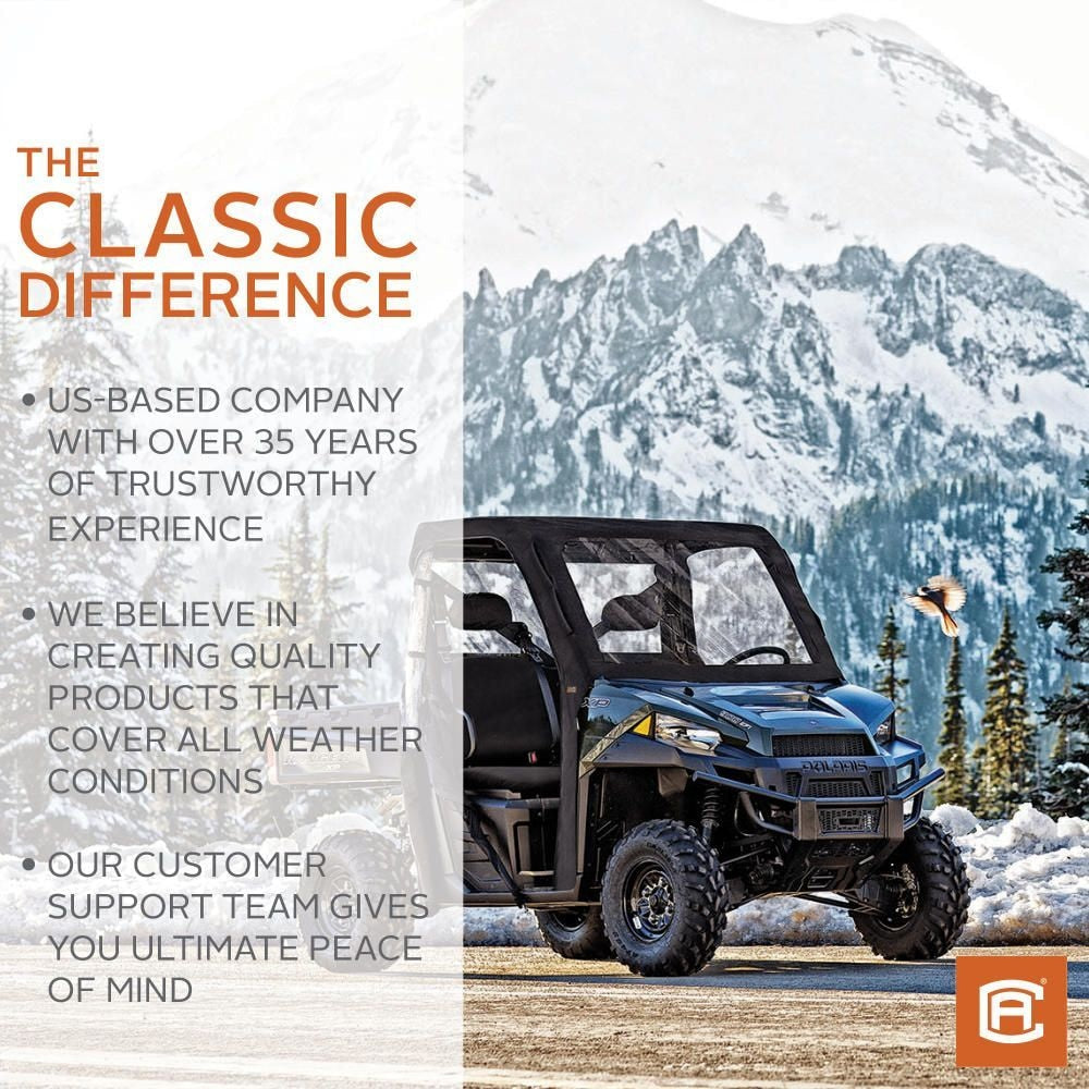 Classic Accessories 78627 QuadGear UTV Windshield for Kawasaki Mule 2500/3000 & Polaris Ranger, Black W2V3 - product image 4