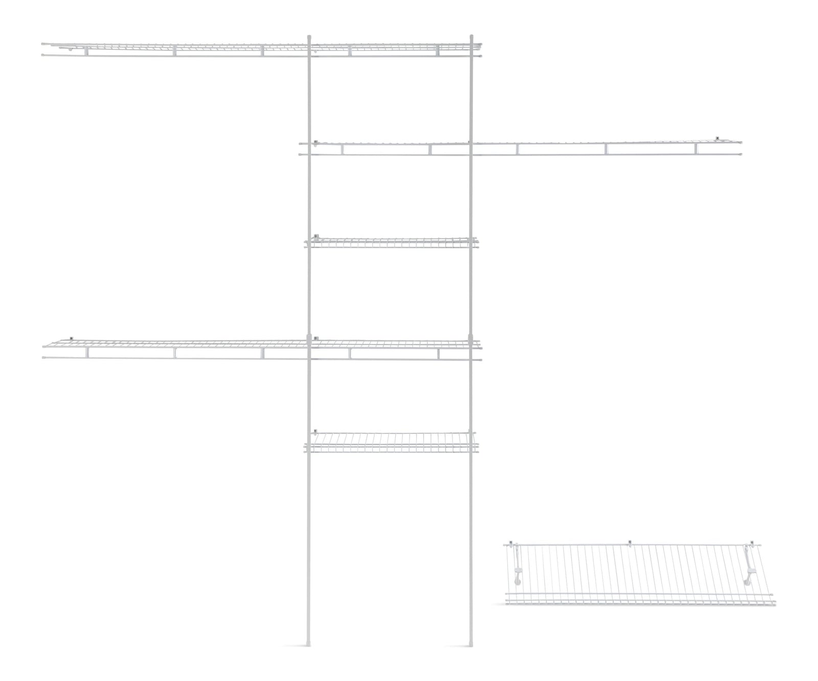 Deluxe Shelf & Rod Closet Organizer System Kit, 5-ft x 8-ft I9A9 - product image 1