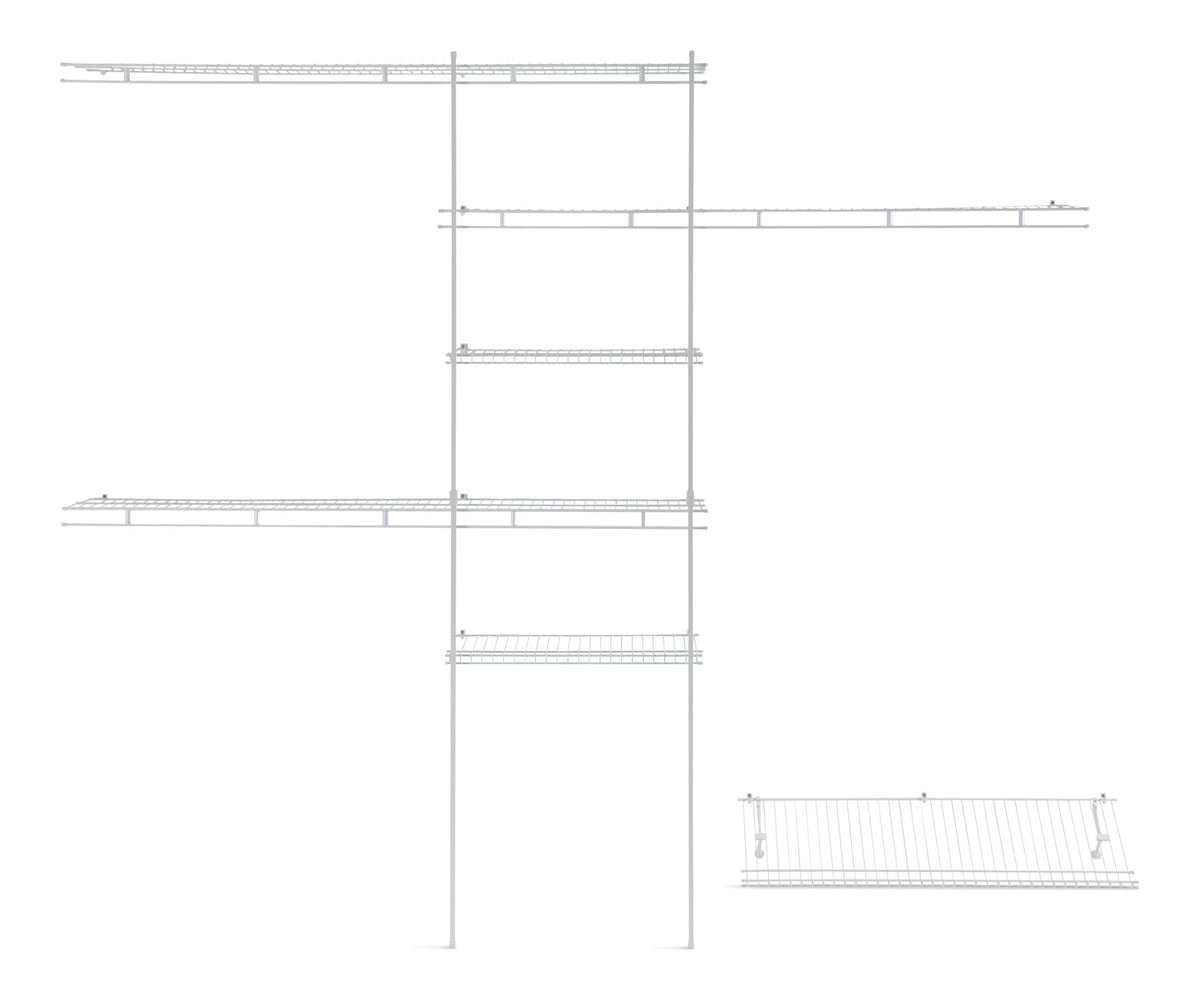Deluxe Shelf & Rod Closet Organizer System Kit, 5-ft x 8-ft W1S6 - product image 1