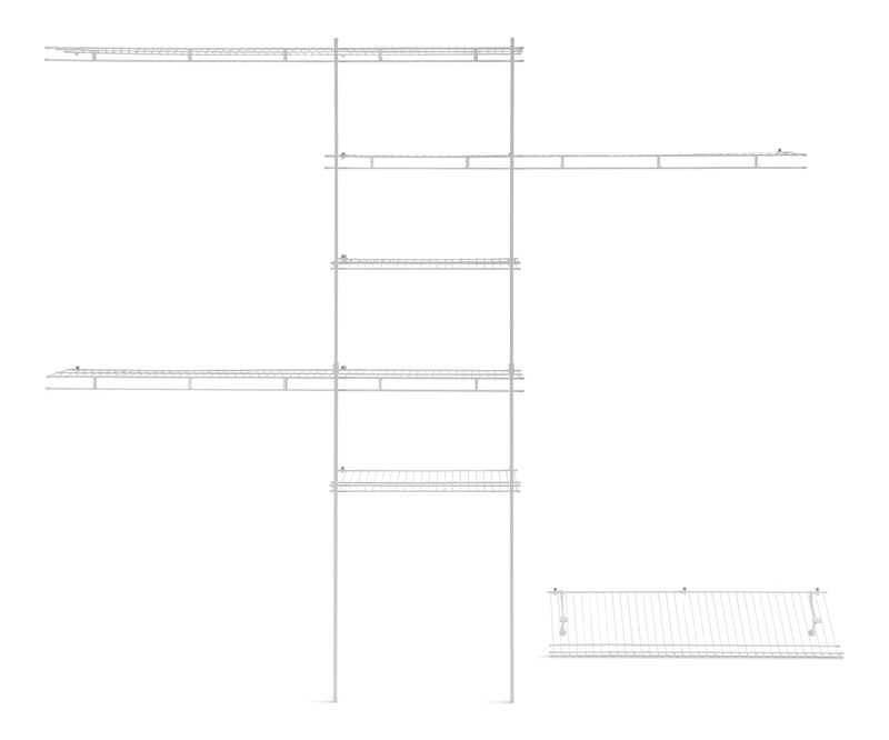 Deluxe Shelf & Rod Closet Organizer System Kit, 5-ft x 8-ft W1S6