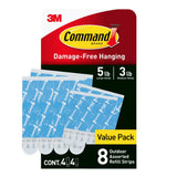 8-Piece 5-lb Medium and Large White All Weather Outdoor & Bath Damage Free Hanging Strips E2L9 - product image 1