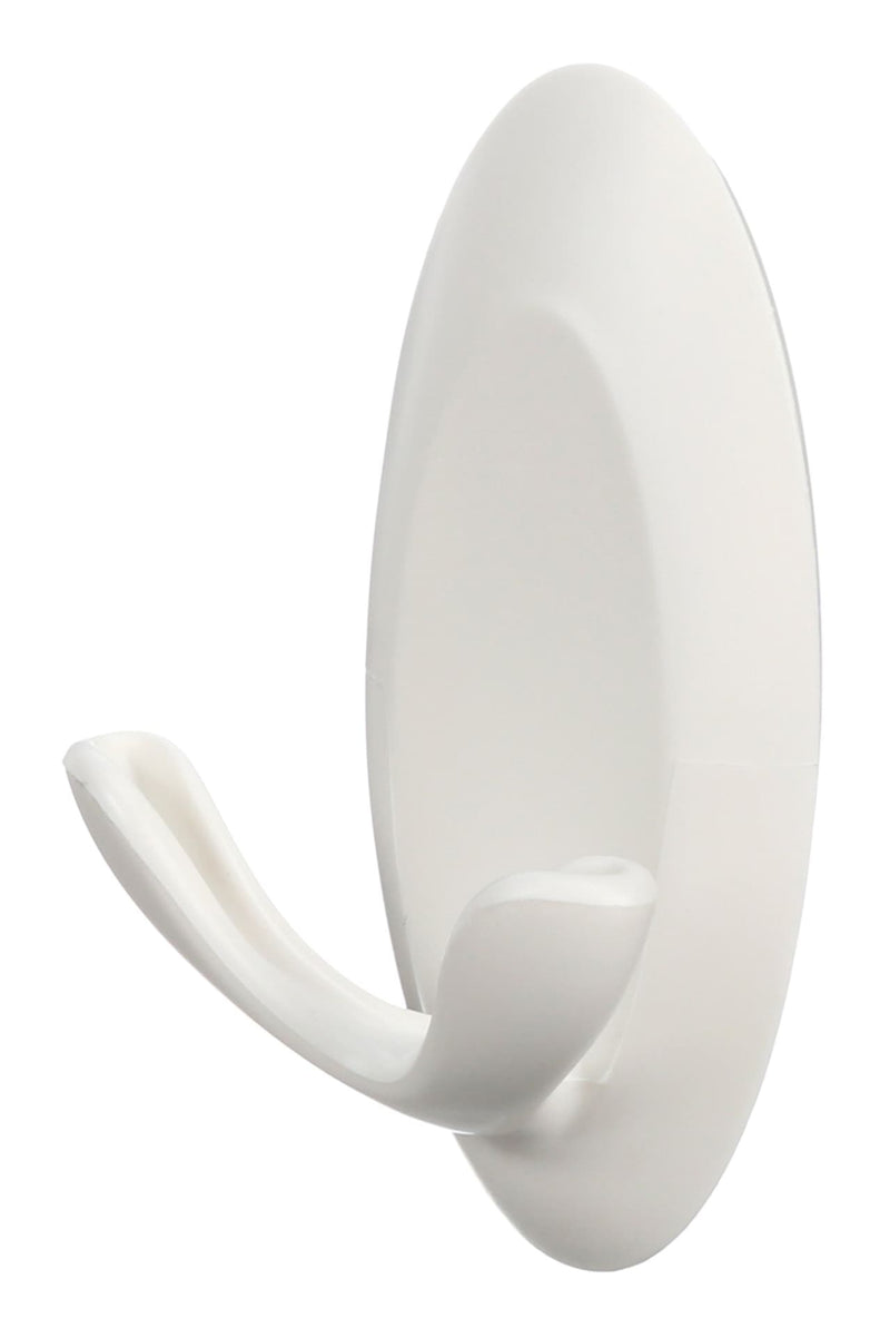 Decorative Quartz Double Hook with Adhesive Strips, White, 3-lbs, 2 Strips Per Pack X5X7
