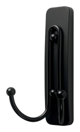 Large Double Hook with Adhesive Strips, Matte Black, 4-lbs, 1 Strip per Pack S6Z5 - product image 1