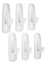 Medium Utility Hooks in Reclosable Package, Adhesive, No Surface Damage, 3-lb, 6 Strips per Pack F6I2 - product image 1