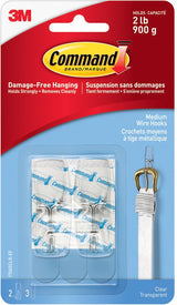 Medium Wire Toggle Hooks with Adhesive Strips, Clear, 2-lbs, 2 Strips per Pack Q7Y8 - product image 1
