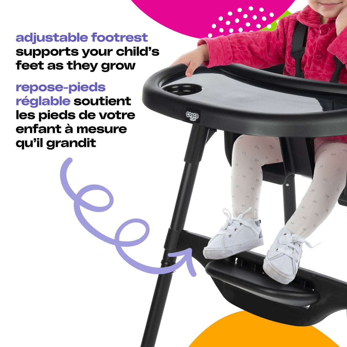 Black Canteen High Chair with Adjustable Footrest B9D2 - product image 1