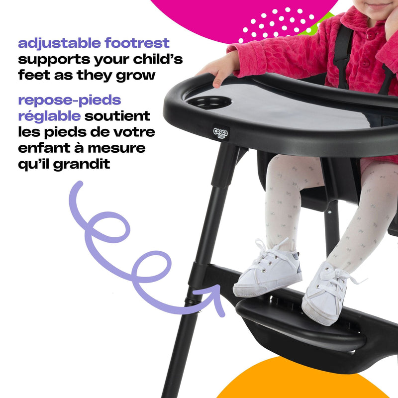 Black Canteen High Chair with Adjustable Footrest B9D2