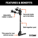 18021 Hitch Mounted Bike Rack, Fits 1-1/4" and 2" Receiver, 2 Bikes Y7I9 - product image 6