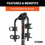 18021 Hitch Mounted Bike Rack, Fits 1-1/4" and 2" Receiver, 2 Bikes Y7I9 - product image 8