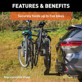 18065 Premium 5-Bike Two Arm Hitch Mount Bike Rack, Fits 2-in Receiver, Black P7E7 - product image 7