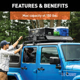 18119 Quick-Release Roof Rack Crossbars, Black Steel, Select Wrangler JK E0W7 - product image 2