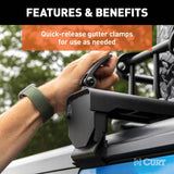 18122 Quick-Release Roof Rack Crossbars, Black Steel, Select Wrangler JK V3O0 - product image 5