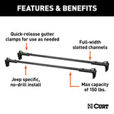 18122 Quick-Release Roof Rack Crossbars, Black Steel, Select Wrangler JK V3O0 - product image 6