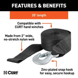 29451 2-in x 20-ft Nylon Winch Strap with Hook, 3,300-lbs Y1B0 - product image 4