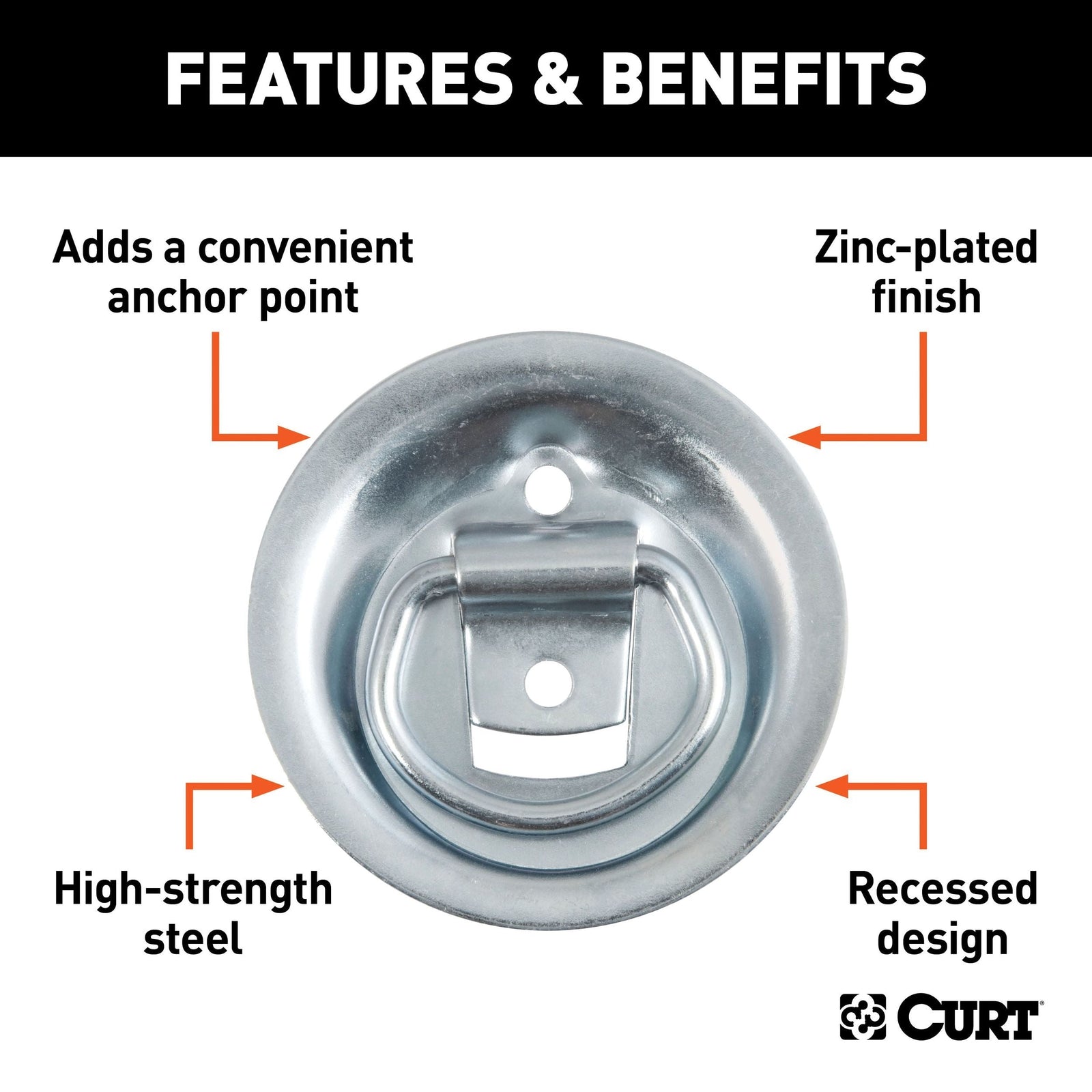 83710 1-1/8-in x 1-5/8-in Recessed Tie-Down Ring (1000-lb, Clear Zinc) L2A6 - product image 2