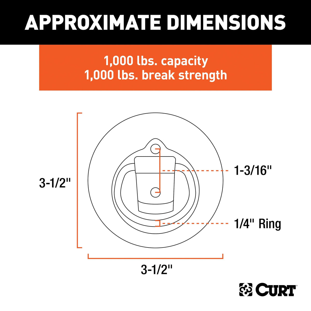 83710 1-1/8-in x 1-5/8-in Recessed Tie-Down Ring (1000-lb, Clear Zinc) L2A6 - product image 3