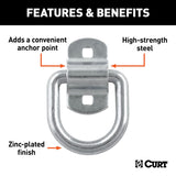 83742 3-in x 3-in Surface-Mounted Tie-Down D-Ring (3600-lb, Clear Zinc) H2C1 - product image 3