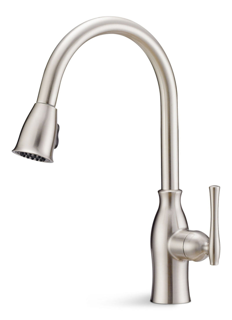 Lisa Single-Handle High Arc Pull-Down Kitchen Faucet, Brushed Nickel K0O7
