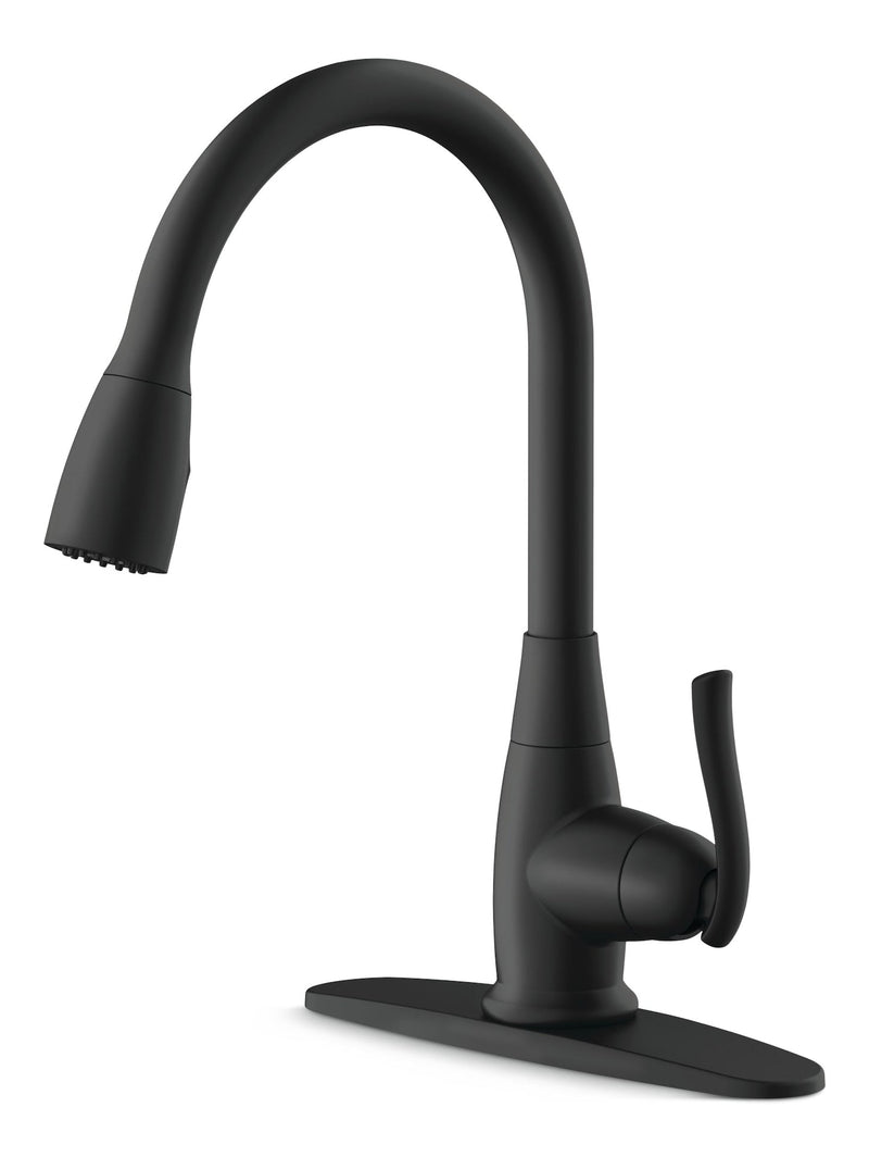 Terrazo 1-Handle Pull Down Kitchen Faucet, Matte Black Z7O4